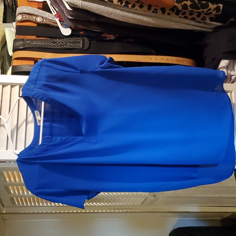Blue short sleeve blouse